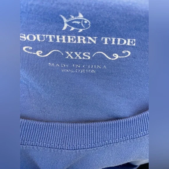 Southern Tide Royal Blue Tee with Coral Fish Logo - Picture 6 of 6